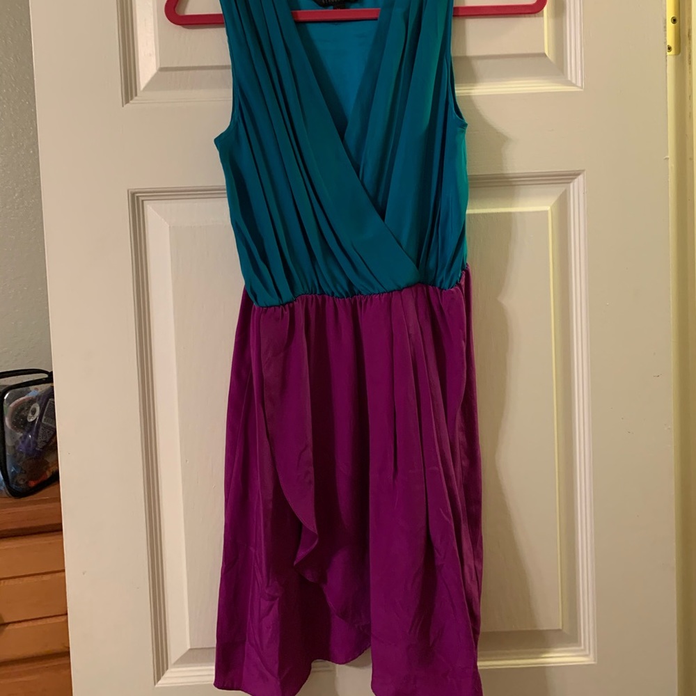 SALE Silk color block dress